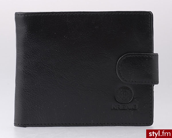 Krenig Mały portfel męski Classic 12030 czarny czarny - Paski Dodatki Moda