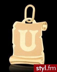 litera U złoty wisiorek - Wisiorki Biżuteria Moda
