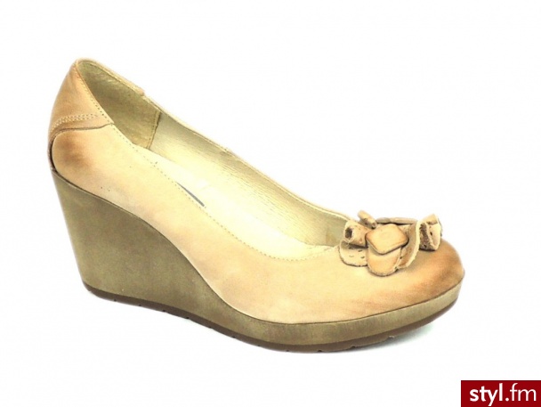 Lemar Czółenka na koturnie 1470717D - Czółenka Buty Moda