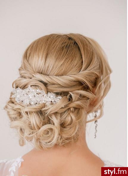 Blond Upięcie Kręcone Ślubne Długie Fryzury