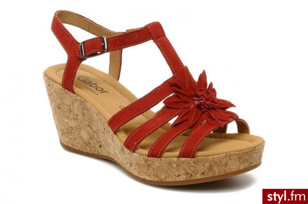Gabor SANDAŁY DIANA BY GABOR (Czerwony) - Sandały Buty Moda