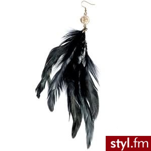 Alkemie + Single Black Rooster Feather Earring (1) - Polyvore. Pobrano ze strony: http://www.polyvore.com/alkemie_single_black_rooster_feather/thing?id=14331494 - Pozostałe Dodatki Moda