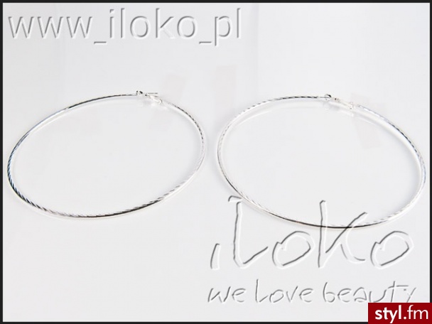 Iloko KOLCzYKI DUŻE KOłA SREBRNE K1-401 - Kolczyki Biżuteria Moda