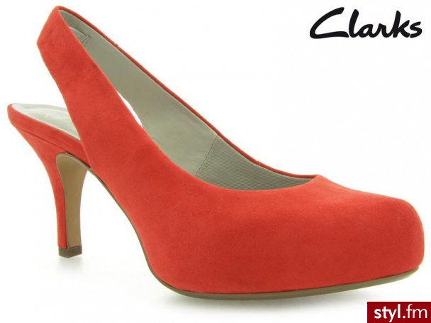 Clarks Drum Major Orange Suede - Czółenka Buty Moda