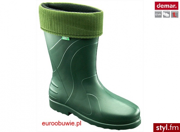 DEMAR Obuwie Młodzieżowe Kalosze DM-220-LU-B zielone - Kalosze Buty Moda