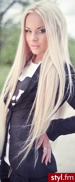 Blond Rozpuszczone Proste Na co dzień Długie Fryzury