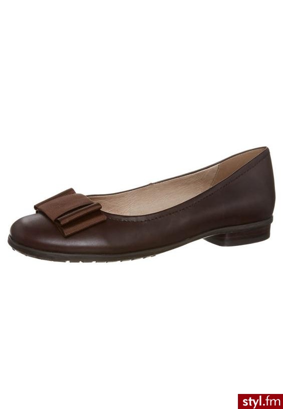Hirschkogel Baleriny brązowy - Balerinki Buty Moda