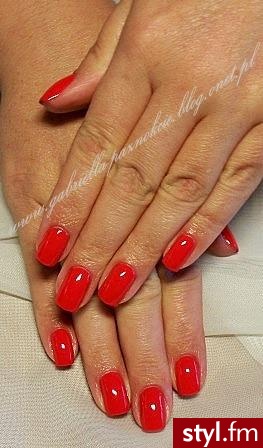 manicure hybrydowy - Kwadratowe Żelami Naturalne Paznokcie