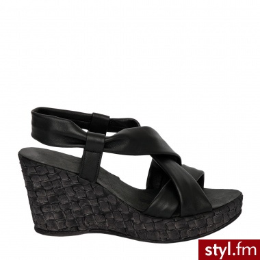 Venezia SANDAŁY NA KOTURNIE 12935 NERO - Koturny Buty Moda