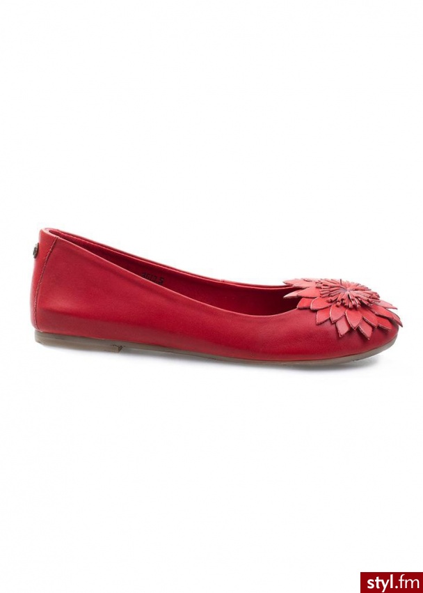 Baleriny WRANGLER key cross 1 czerwony - Balerinki Buty Moda