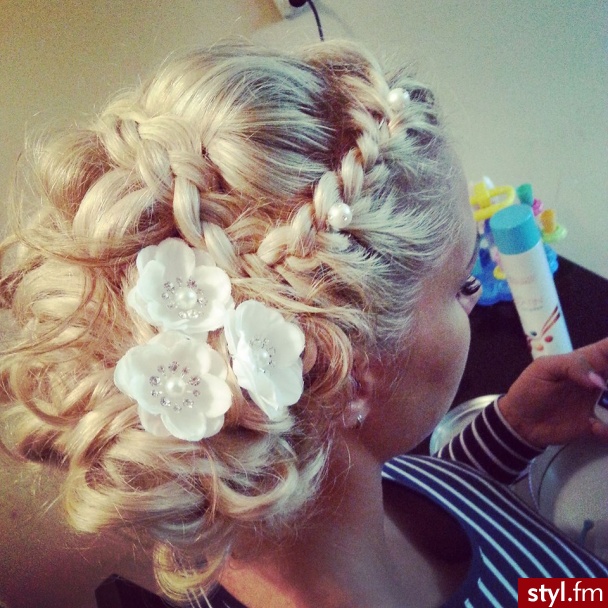 Blond Upięcie Kręcone Ślubne Długie Fryzury