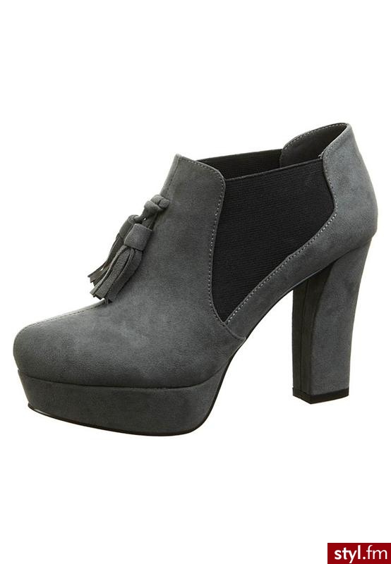 Victoria Delef Botki na platformie szary - Botki Buty Moda
