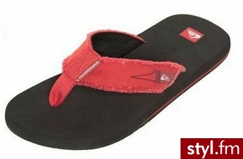 Quiksilver Klapki męskie ABYSS czerwony/czarnyroz. 44 - Klapki Buty Moda