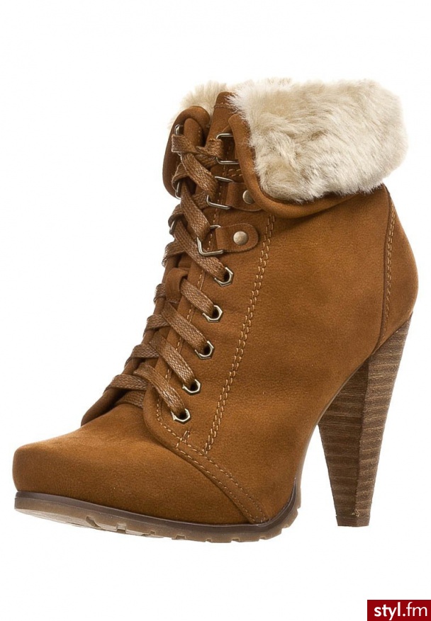 Even&Odd Botki i Ankle Boots brązowy - Botki Buty Moda