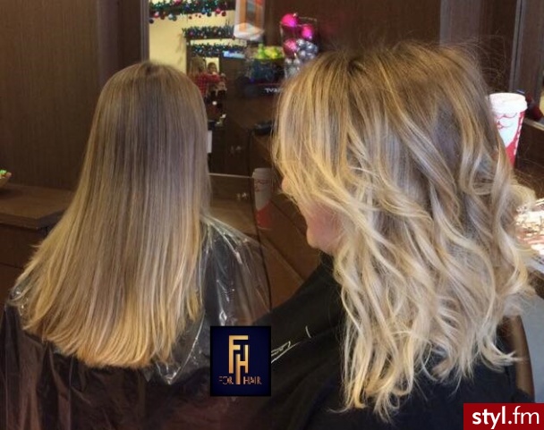 http://forhairsobieski.pl/  Olaplex Warszawa Sombre - Blond Rozpuszczone Kręcone z grzywką Na co dzień Średnie Fryzury