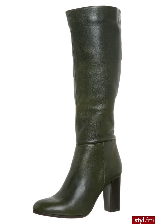 Taupage Kozaki na obcasie zielony (2267) - Kozaki Buty Moda