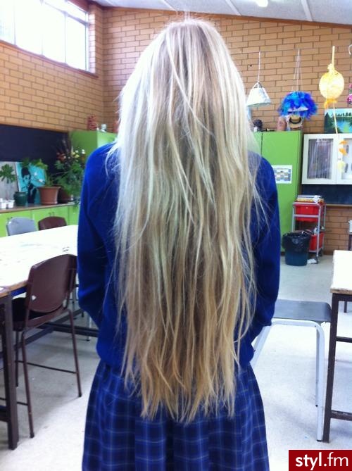 Blond Rozpuszczone Proste Na co dzień Długie Fryzury