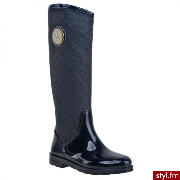 TOMMY HILFIGER Kalosze Oxford 14 D FW56816051 403 Granatowy (Midnight) 403 - Kalosze Buty Moda