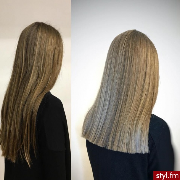 sombre z Olaplex fryzjer Warszawa salon FOR HAIR - Blond Rozpuszczone Proste Na co dzień Długie Fryzury