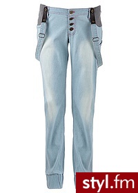 Bonprix Dżinsy ciążowe na szelkach jasnoniebieski bleached used 914870_23769 - Pozostałe Spodnie Moda