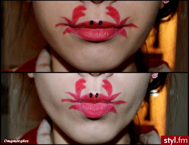 A crab on my lips.. If you like it, comment! Thank you :)) - Artystyczne Makijaże