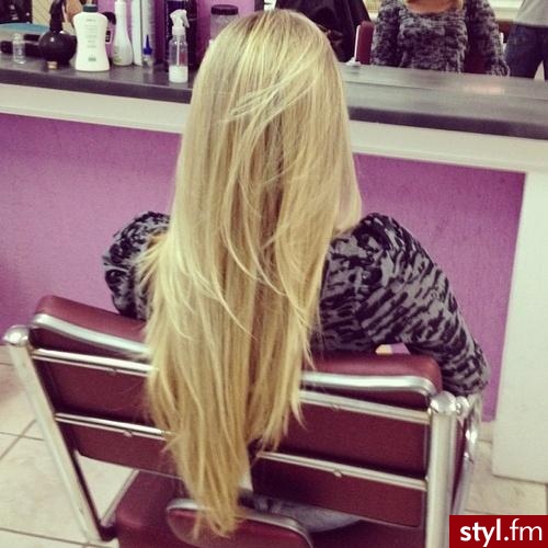 Blond Rozpuszczone Proste Na co dzień Długie Fryzury