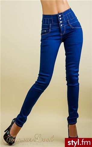 BY SASHA SPODNIE JEANSY RURKI WYSOKI STAN NIEBIESKIE S 36 - Jeansy Spodnie Moda