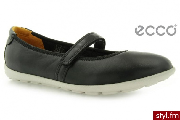Ecco BALERINKI Jab Black Feather - Balerinki Buty Moda