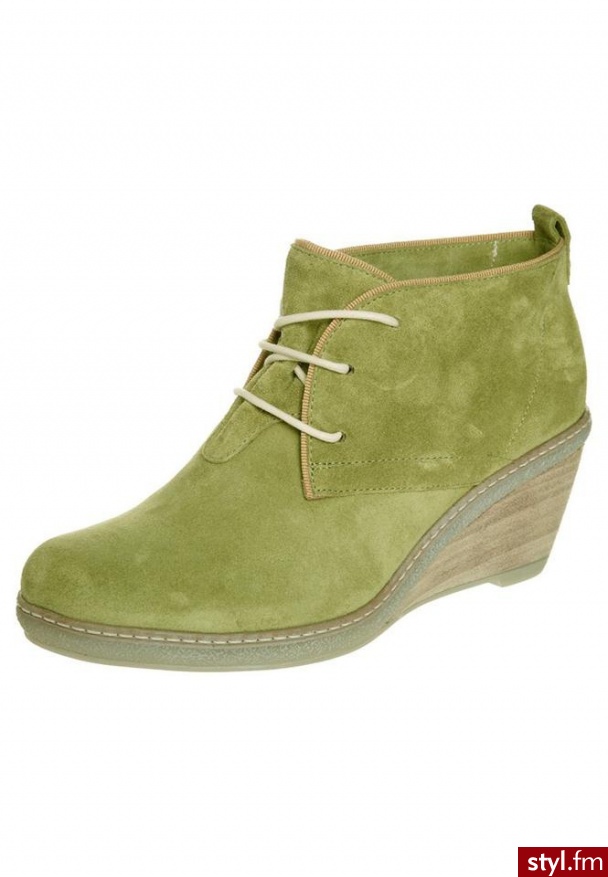 Donna Carolina Botki na koturnie zielony - Botki Buty Moda