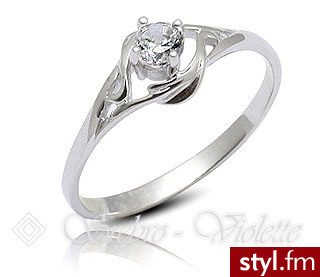 Violette Srebrny pierścionek z diamentową cyrkonią RS1448 - Pierścionki Biżuteria Moda
