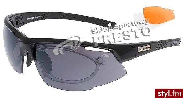 Goggle Okulary sportowe korekcyjne z wymiennymi szybami E865R - black - Sportowe Buty Moda