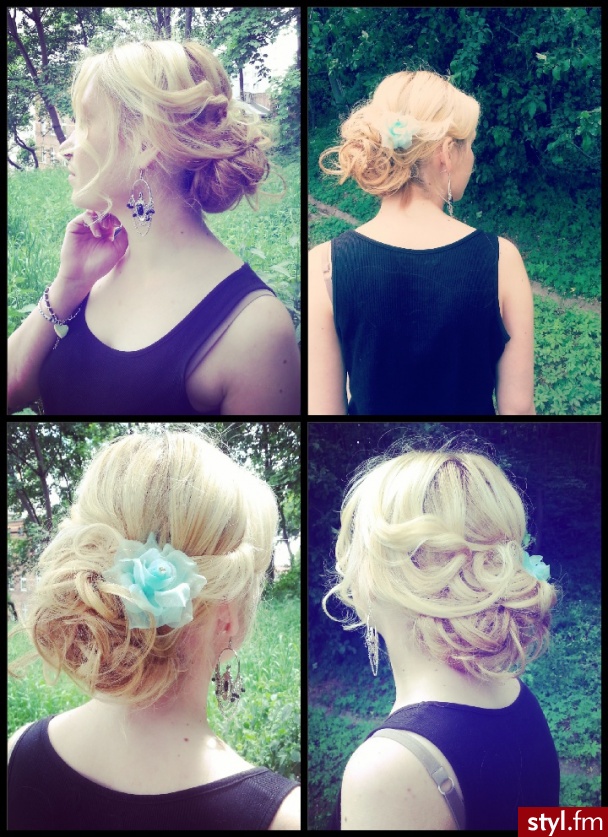 Blond Upięcie Kręcone Wieczorowe Długie Fryzury