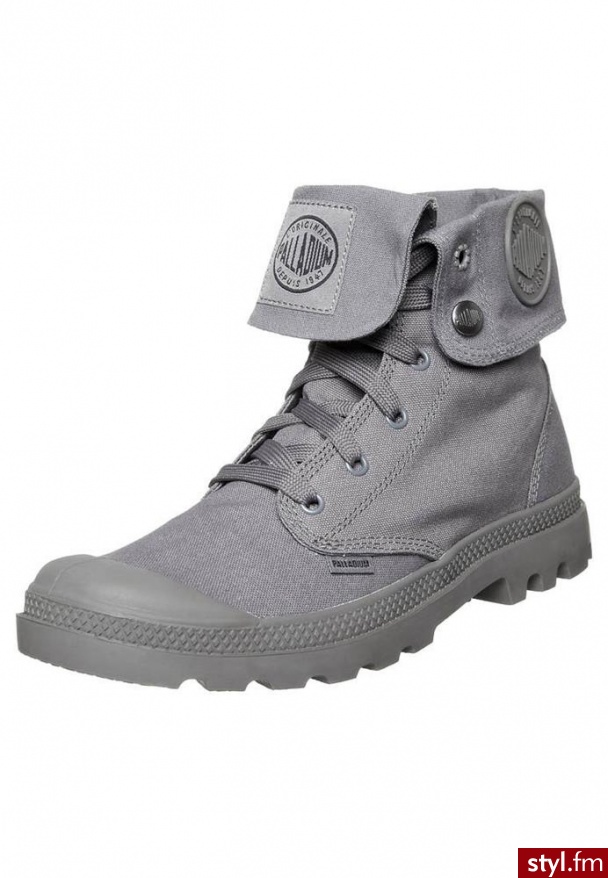Palladium MONO CHROME BAGGY Botki sznurowane szary (73116) - Botki Buty Moda