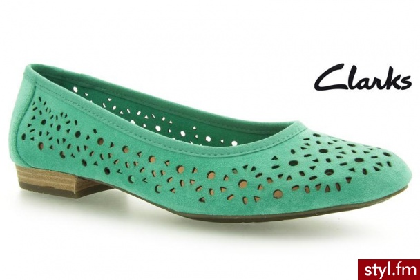 Clarks Henderson Band Mint Suede - Balerinki Buty Moda