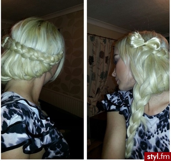 Blond Warkocze Proste Na co dzień Długie Fryzury