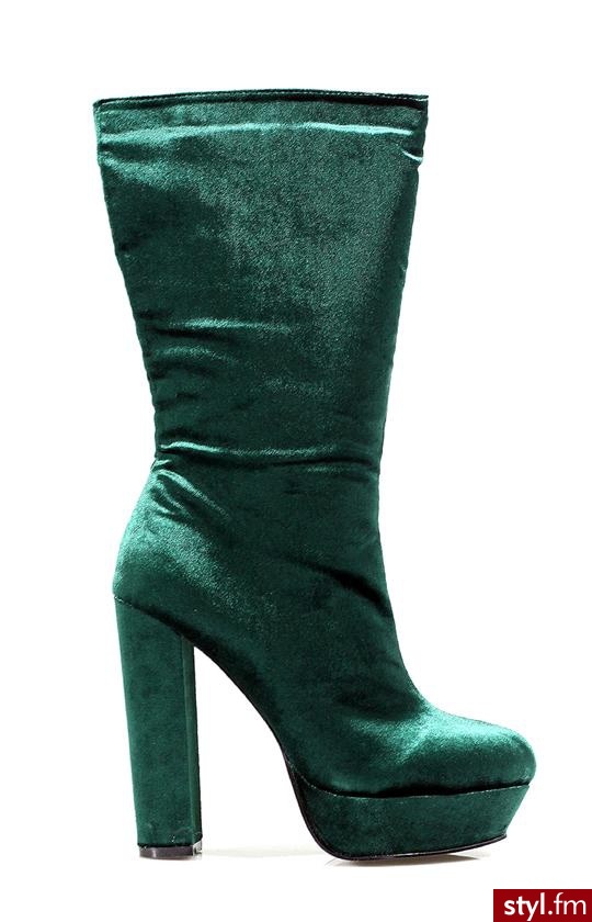 LS-181B-13 GUAVA BOTKI (ZIELONY) - Botki Buty Moda