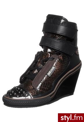 Just Cavalli Botki na koturnie brązowy (S13WS0021-N07514) - Botki Buty Moda