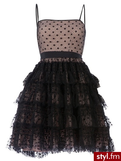 RED VALENTINO tiered lace dres - Wieczorowe Sukienki Moda
