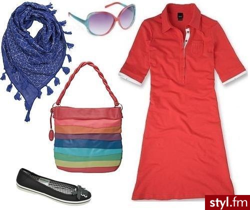 Chusta Mango, 79 zł; okulary Aldo, 49 zł; torba Nine West, ok. 332 zł; baleriny House, 71,89 zł; sukienka Esprit, ok. 207 zł - Pozostałe Ciuchy Moda