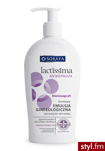 SORAYA LACTISSIMA MENOPAUzA KREMOWA EMULSJA GINEKOLOGICzNA DO HIGIENY INTYMNEJ RÓWNOWAGA PH 300 ml - Emu Buty Moda