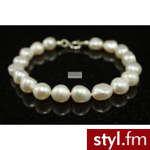 Pearl Line Bransoleta z białych pereł typu Barock - Bransoletki Biżuteria Moda