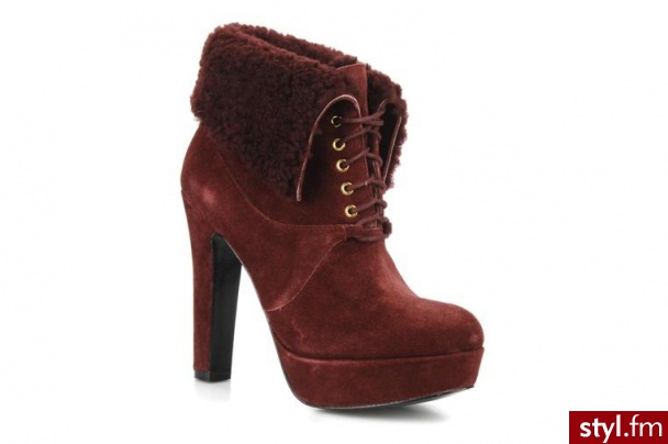 Pour La Victoire PÓŁBUTY I BOTKI AILEEN BY POUR LA VICTOIRE (Bordowy) - Botki Buty Moda