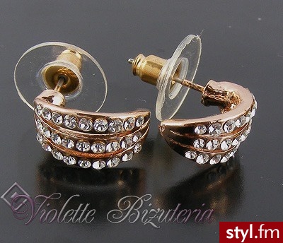 Violette Pozłacane kolczyki diamentowe cyrkonie 025 E00729 - Kolczyki Biżuteria Moda