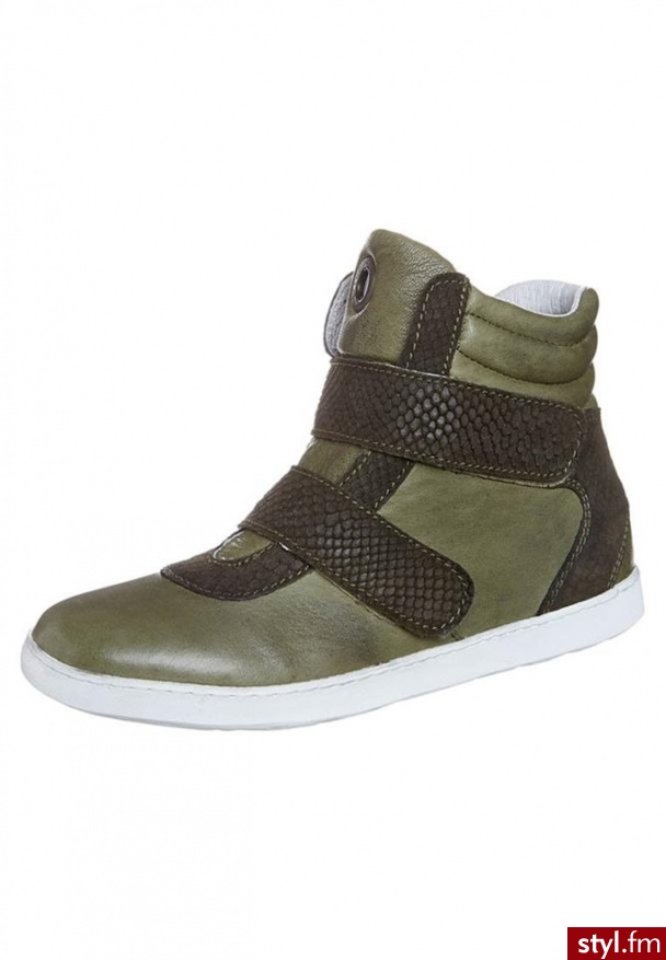 Ca Shott Botki na koturnie oliwka - Botki Buty Moda
