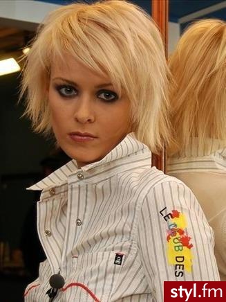 Cieniowane - Blond Rozpuszczone Proste z grzywką Na co dzień Krótkie Fryzury