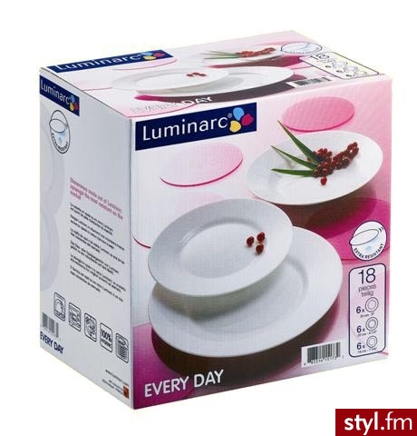 Luminarc serwis obiadowy every day 18 el 5673 - Pozostałe Biżuteria Moda