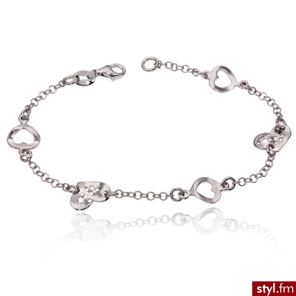 Dandelio  Srebrna Bransoletka Serduszka NCL-BRA-BRN14845 - Bransoletki Biżuteria Moda