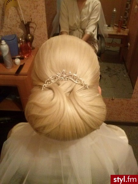 Blond Kok Proste Ślubne Długie Fryzury