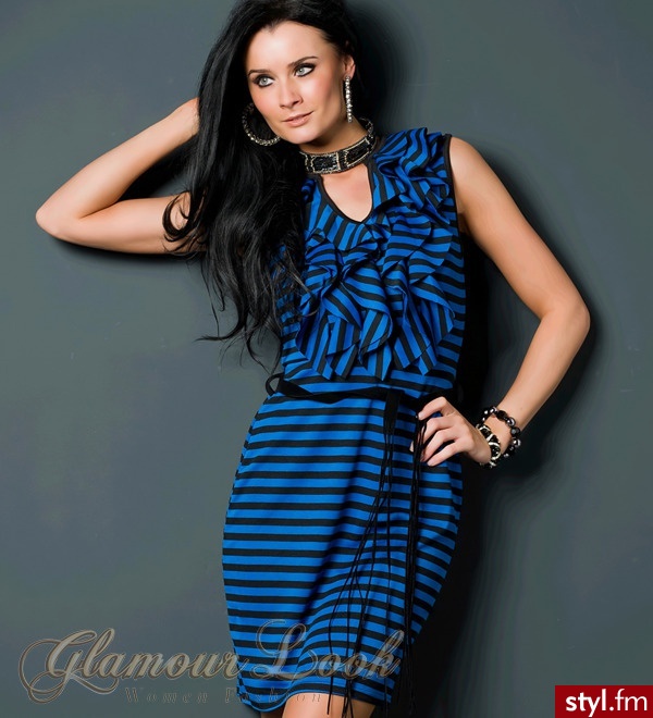 SKINWEAR SUKIENKA MINI Z PASKIEM NIEBIESKA 38 M PROMOCJA!!! - Pozostałe Sukienki Moda