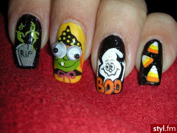 Coś na zbliżający się halloween:) - Paznokcie